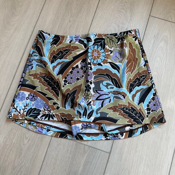 Seea Rita Antigua leaf print high waisted bodycon 50s style swim skirt large - Picture 2 of 4